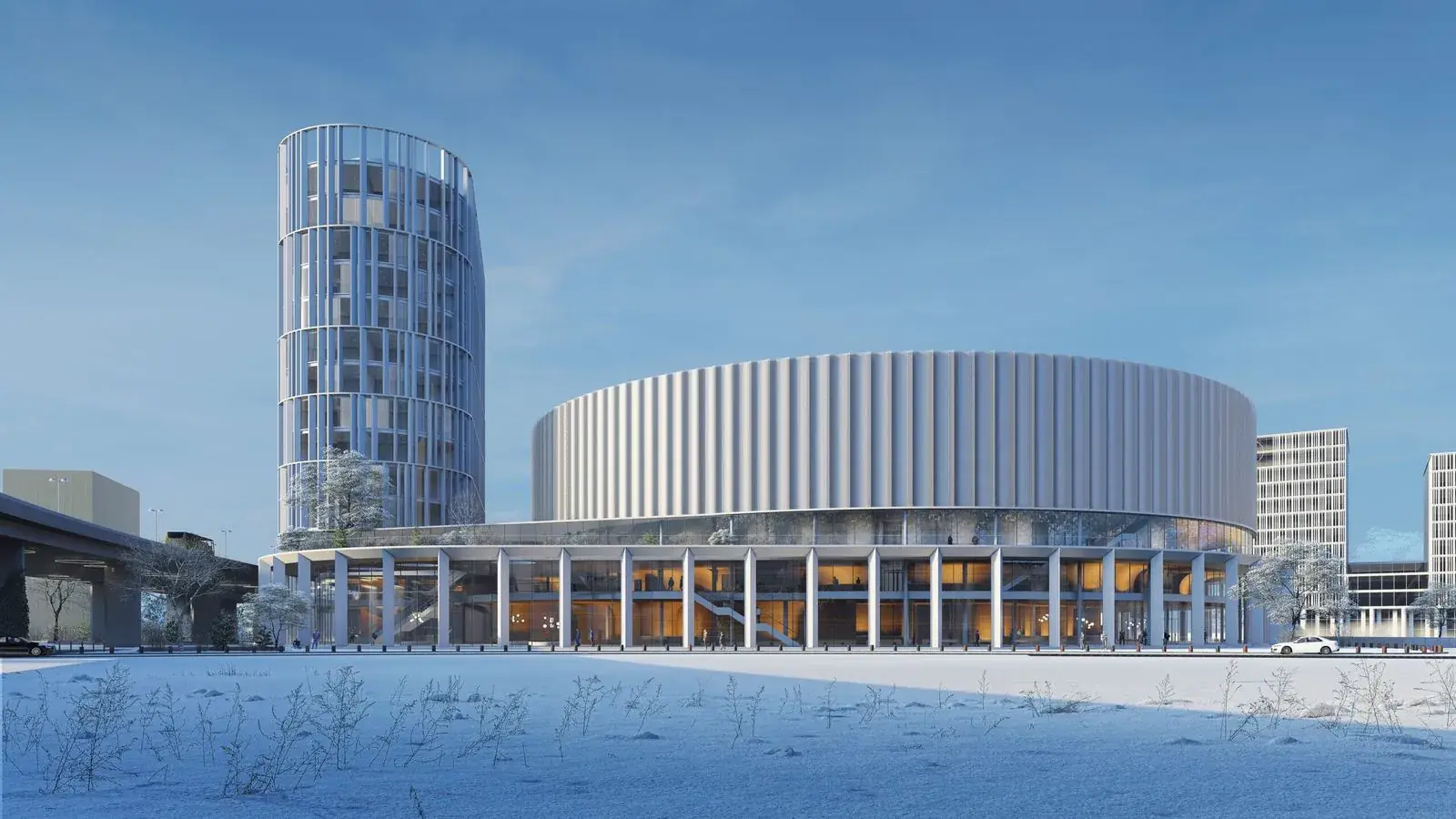 Bergen havn og fjell i kveldslys